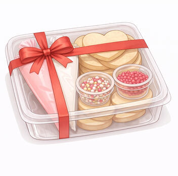 Sweetheart Cookie Decorating Kit Over a dozen soft, buttery heart-shaped sugar cookies, pink & white frosting, & festive sprinkles $18.00 Order Now